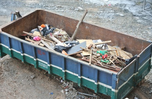 Residential waste collection trucks in Hayes