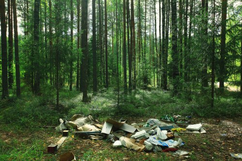 Garden debris being cleared